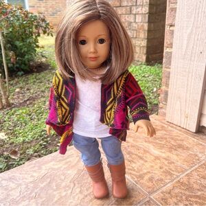 American Girl Doll 18" Truly Me-Brown Bob Hair Brown Eyes Saige Sweater-Retired